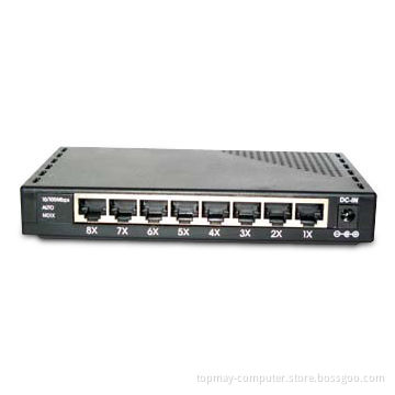 Ethernet Switch with Automatic Polarity Detection, Supports Full-duplex Switching Bandwidth Modes